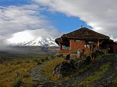 
Tambopaxi has a 70-seat restaurant offering good hearty food, and a spectacular view of Cotopaxi. Tambopaxi has two dormitory huts. The main one has 27 beds in four rooms and the other hut has 8 beds spread between three rooms.

